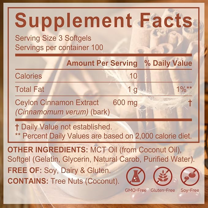 Ceylon Cinnamon Extract - 300 Softgels
