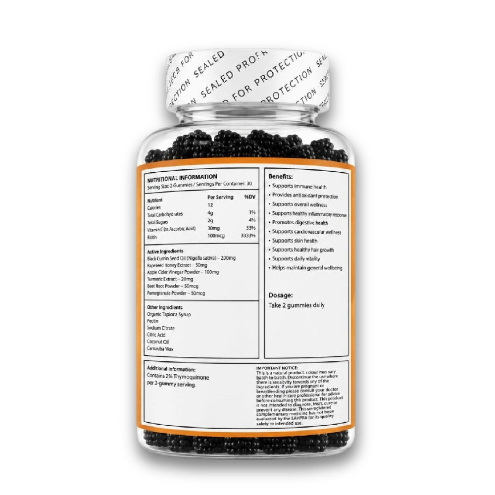 Black Seed & Honey - Immune & Wellness - 60 Gummies - The Health Junkie
