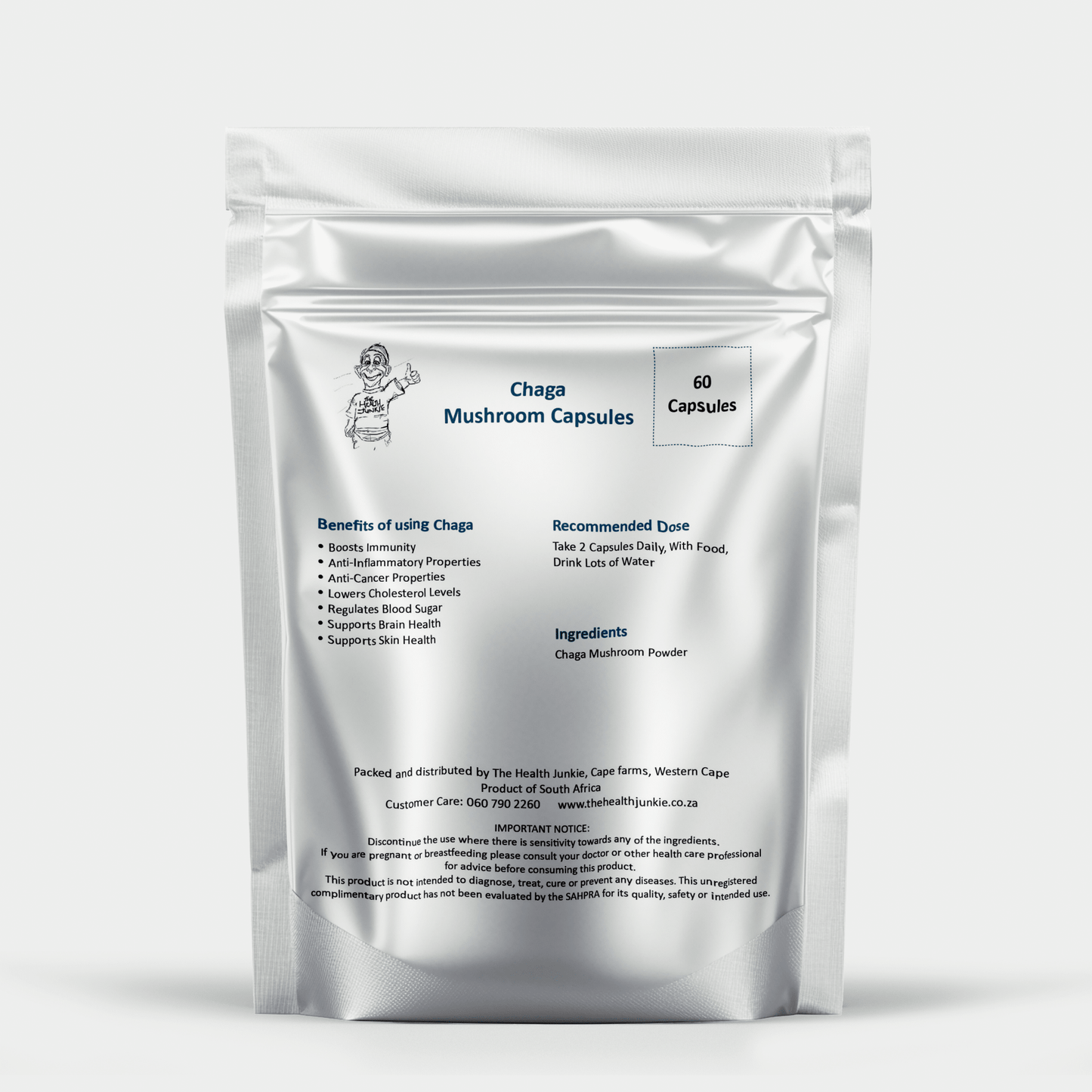 Chaga Mushroom - 60 Capsules - The Health Junkie