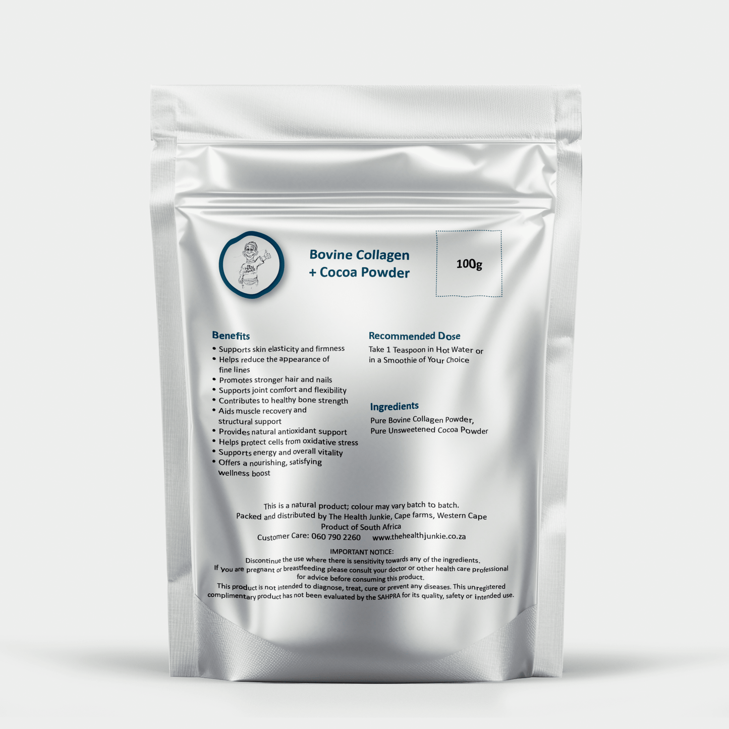 Bovine Collagen + Cocoa - 100g Powder - The Health Junkie