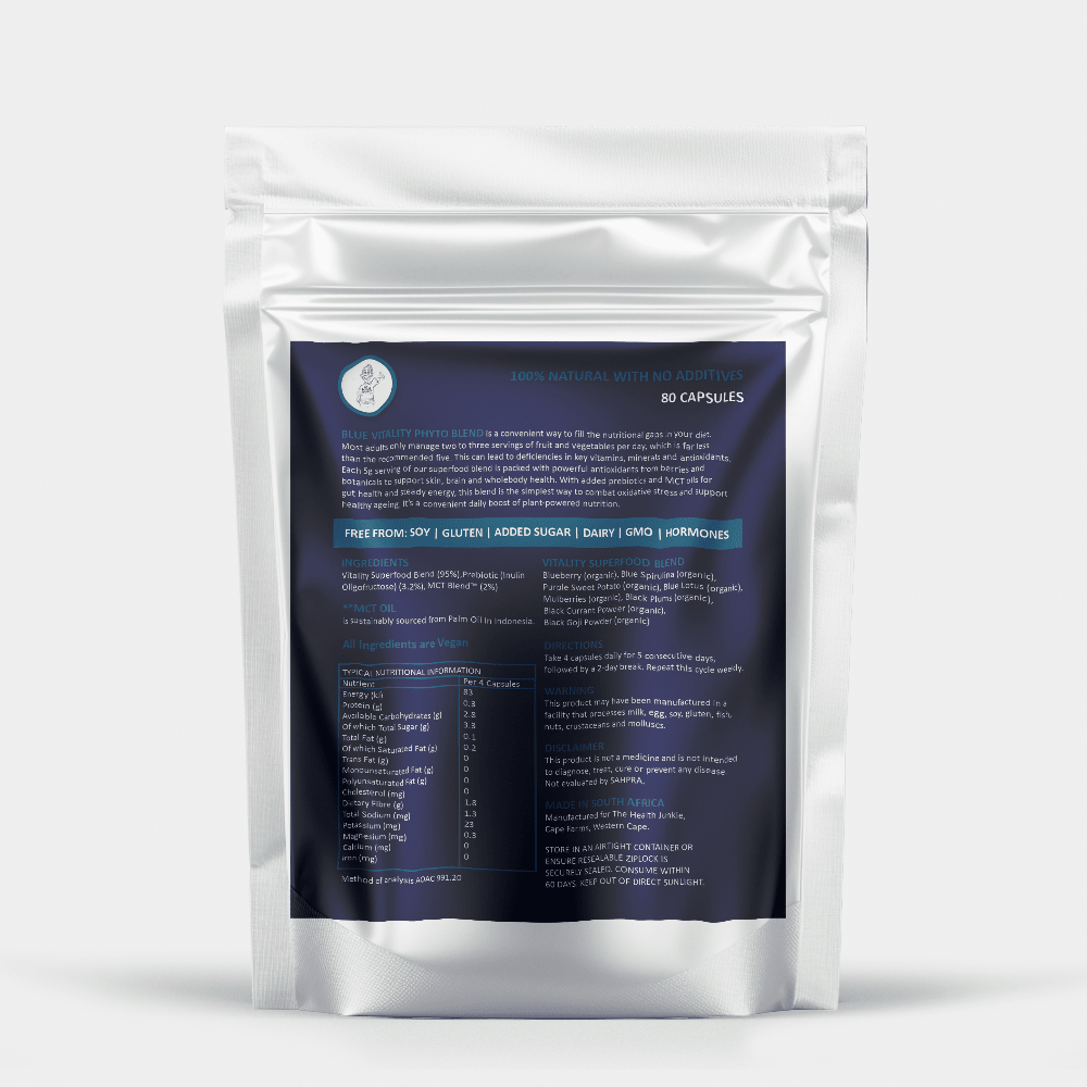 Organic Blue Superfood - 80 Capsules - The Health Junkie