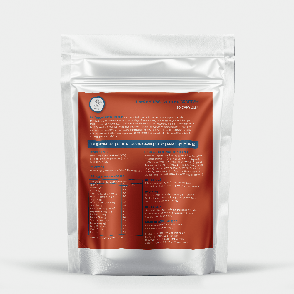Organic Fruit & Veg Superfood - 80 Capsules - The Health Junkie