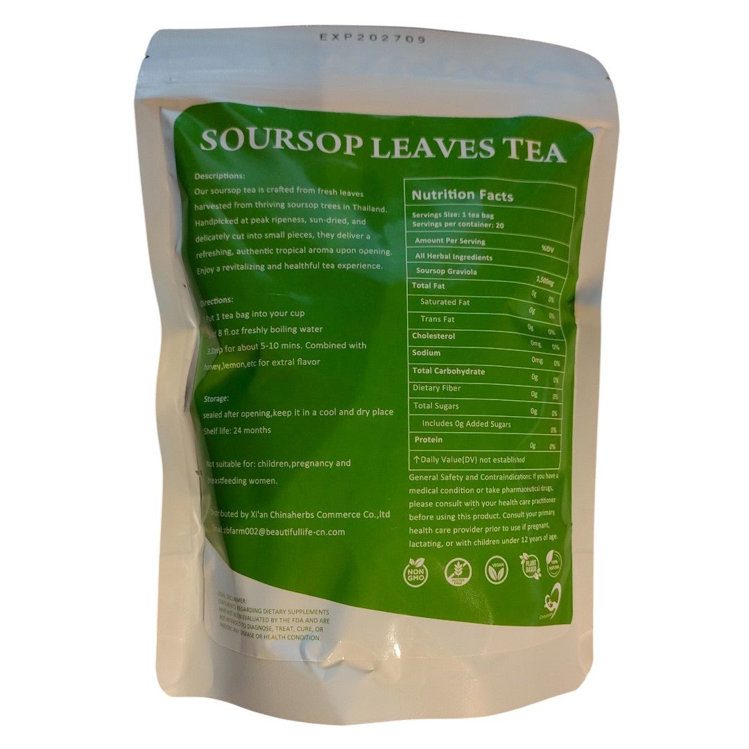 Soursop Graviola – Natural Tea Leaves – 20 Tea Bags - The Health Junkie