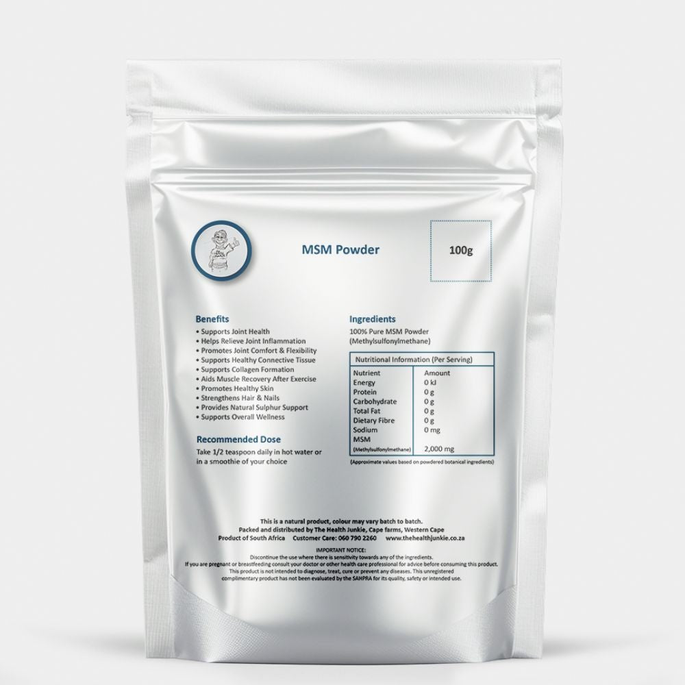 MSM - 100g Powder - The Health Junkie