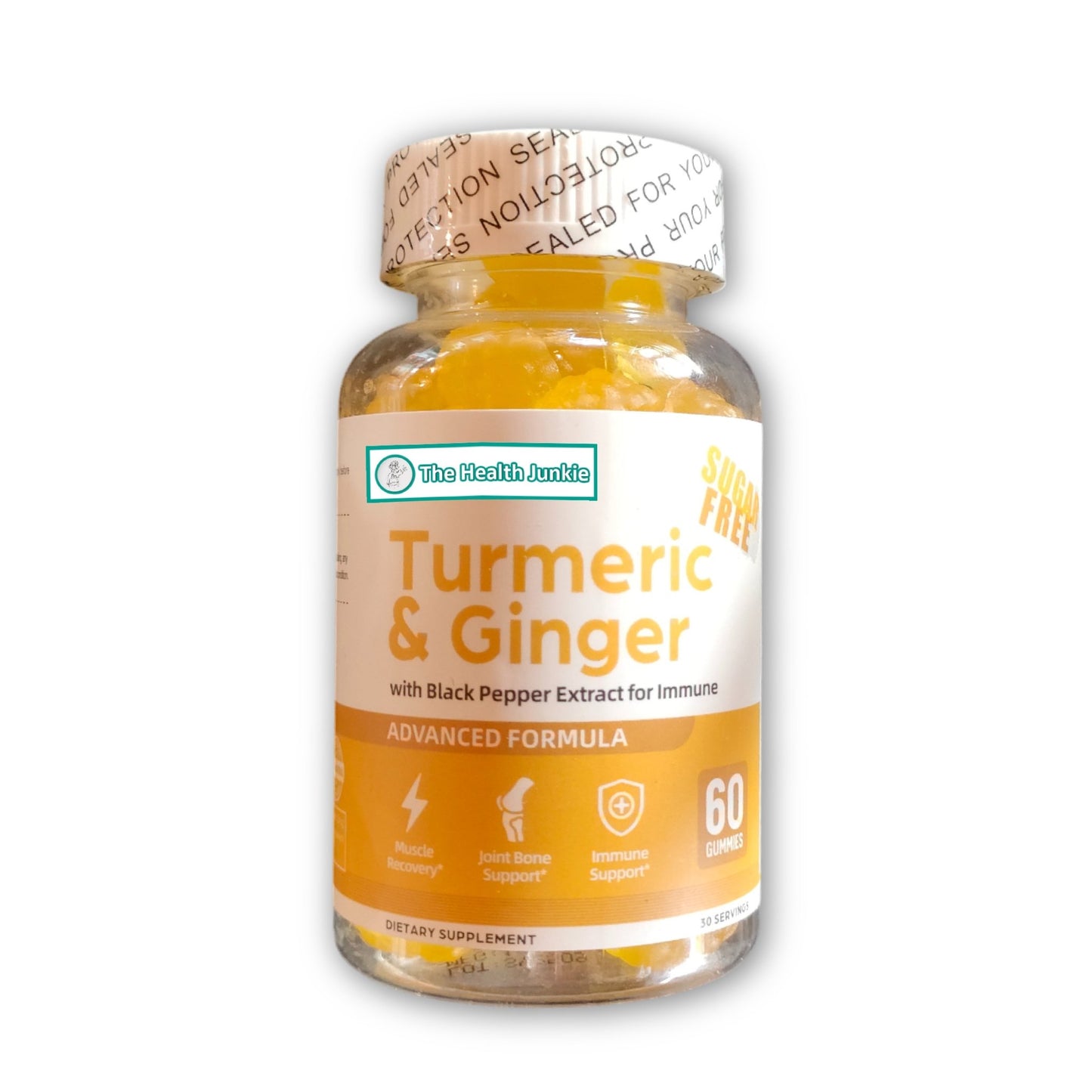 Turmeric & Ginger Gummies – 60 Gummies – Sugar Free - The Health Junkie