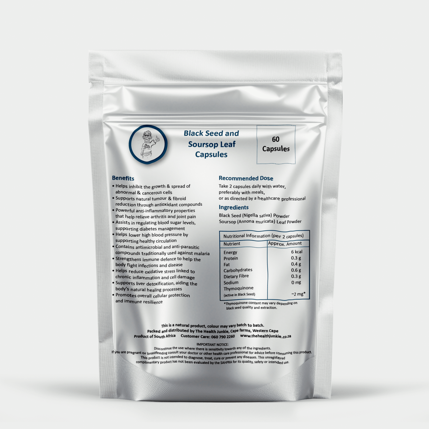 Black Seed and Soursop Leaf - 60 Capsules - The Health Junkie