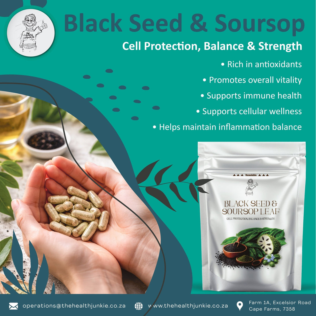 Black Seed and Soursop Leaf Powder: A Powerful Herbal Blend for Immunity and Cellular Support - The Health Junkie