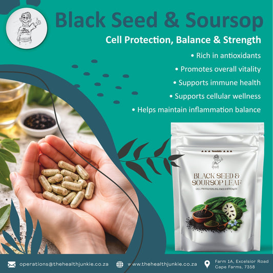 Black Seed and Soursop Leaf Powder: A Powerful Herbal Blend for Immunity and Cellular Support - The Health Junkie