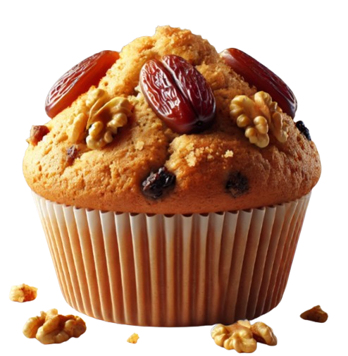 Lion's Mane, Date & Walnut Muffin