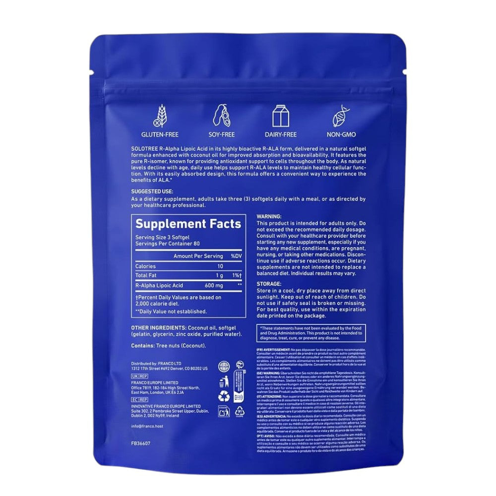 R-Alpha Lipoic Acid (R-ALA) - 240 Softgels