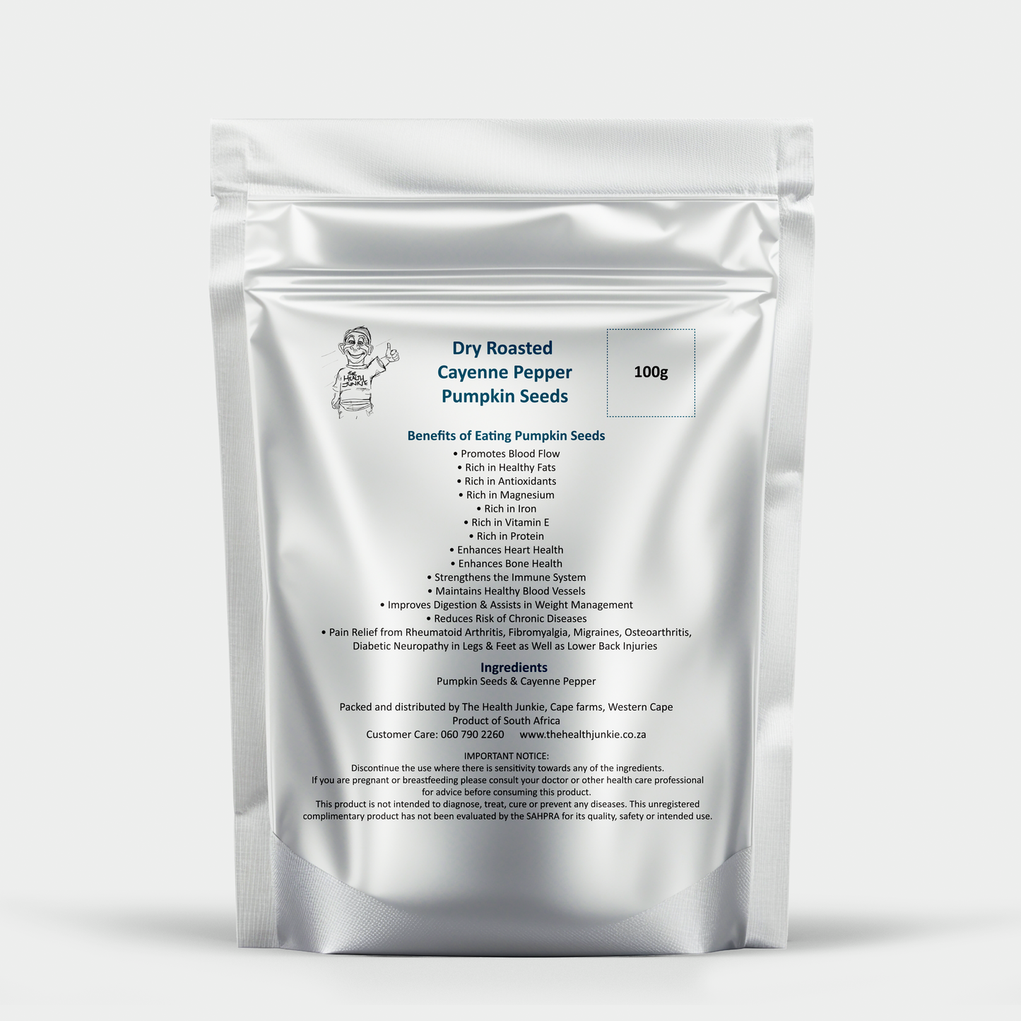 Dry Roasted Cayenne Pepper Pumpkin Seeds - 100g