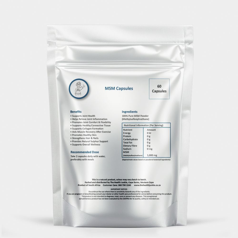 MSM - 60 Capsules - The Health Junkie